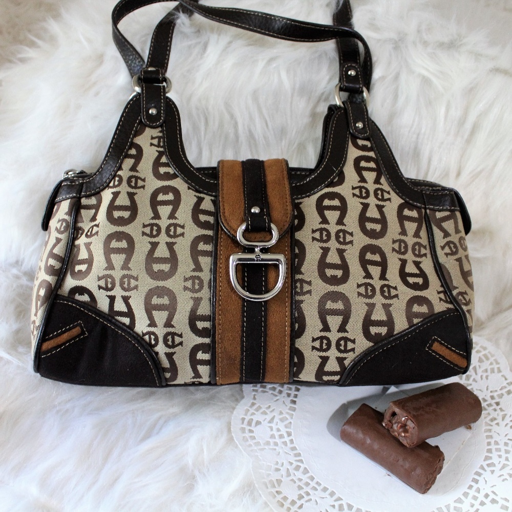 Aigner Vegan Leather/Suede/Fabric Hobo bag